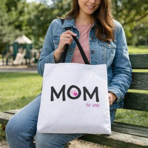 Mom Established ダブルネストピンクハート トートバッグ