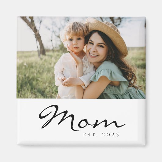 Mom Established フォトギフト マグネット (正面)