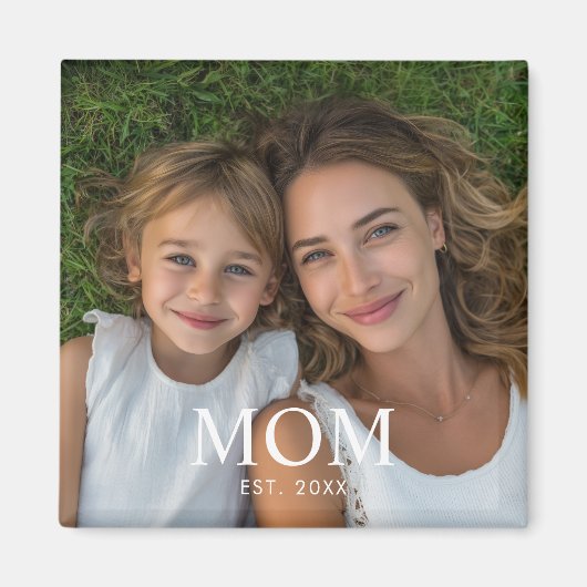 Mom Established フォト マザーズデイ マグネット (正面)