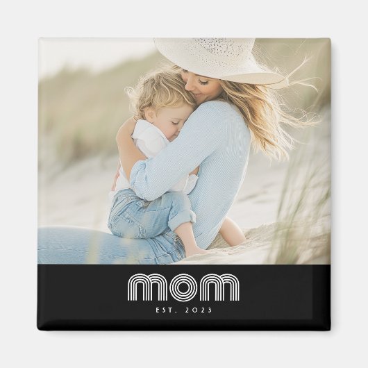 Mom Established フォト マザーズデー マグネット (正面)