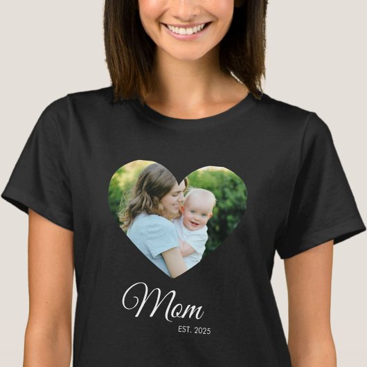 *Mom Established フォト 母の日ギフトTシャツ Tシャツ