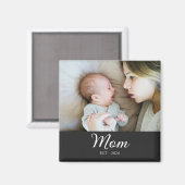 Mom Established フォト 母の日 マグネット (正面/裏面)