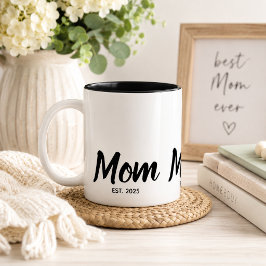 Mom Established ブラックスクリプト カスタムイヤー ツートーンマグカップ