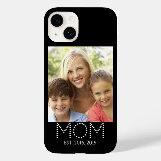 Mom Established ブラックフォト Case-Mate iPhoneケース (裏面)