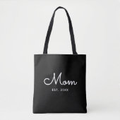 Mom Established ミニマルタイポグラフィ トートバッグ (正面)