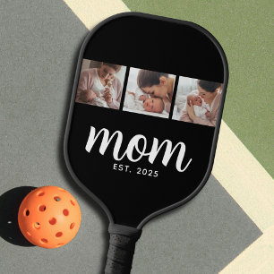 Mom Established モダンな太字スクリプト ブラック 3 枚の写真 ピックルボールラケット