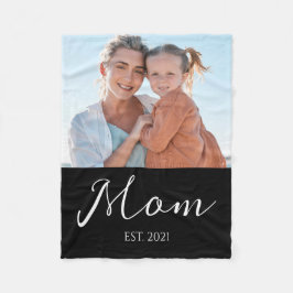 Mom Established モダンスクリプト写真 フリースブランケット