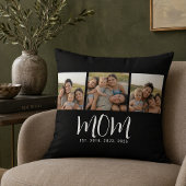 Mom Established モダンスクリプト ブラック 3 写真 クッション