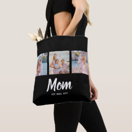 Mom Established モダンスクリプト ブラック 3 写真 トートバッグ