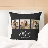 Mom Established モダンスクリプト ブラック 3 枚の写真 クッション