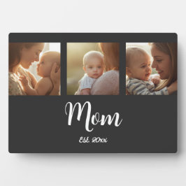 Mom Established モダンスクリプト ブラック 3 枚の写真 フォトプラーク