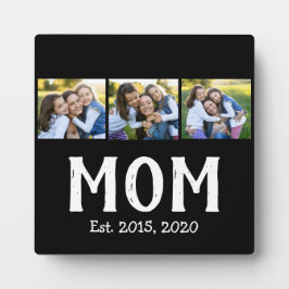 Mom Established モダンスクリプト ブラック 3 枚写真 フォトプラーク