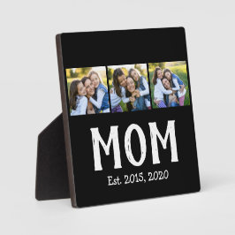 Mom Established モダンスクリプト ブラック 3 枚写真 フォトプラーク
