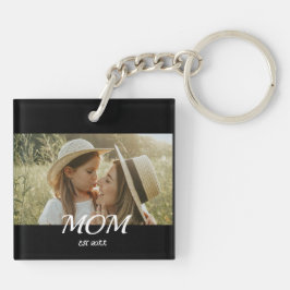 Mom Established モダンスクリプト 写真 キーホルダー