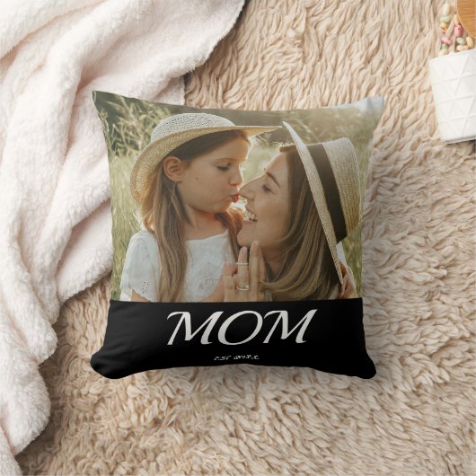 Mom Established モダンスクリプト 写真  クッション (ブランケット)