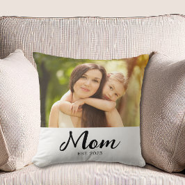 Mom Established モダンスクリプト 写真 クッション