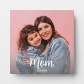 Mom Established モダンスクリプト 写真 フォトプラーク (正面)