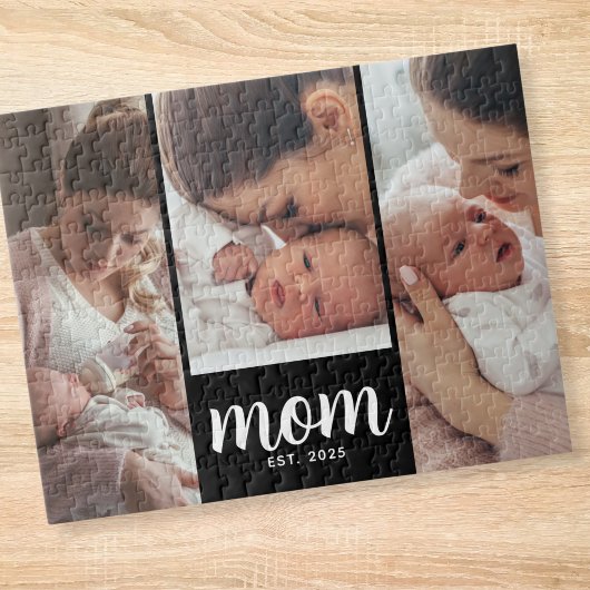 Mom Established モダンスクリプト 3 枚写真 ジグソーパズル