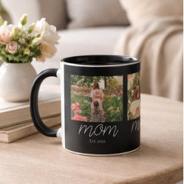 Mom Established モダンボールドスクリプト ブラック 3 写真 マグカップ