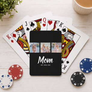 Mom Established モダン筆記体 ブラック 3枚 写真 トランプ