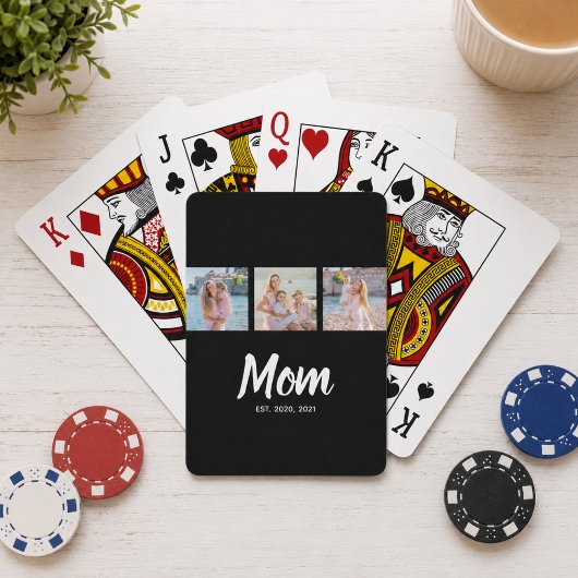 Mom Established モダン筆記体 ブラック 3枚 写真 トランプ