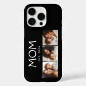 Mom Established モダン タイポグラフィ ブラック 3 枚写真 Case-Mate iPhoneケース (裏面)
