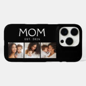 Mom Established モダン タイポグラフィ ブラック 3 枚写真 Case-Mate iPhoneケース (裏面 (横))