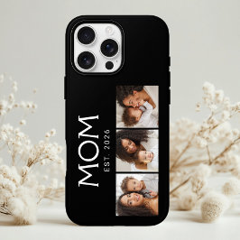 Mom Established モダン タイポグラフィ ブラック 3 枚写真 iPhone 16 Proケース