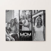 Mom Established 太字ブラック 3 写真 ジグソーパズル (横)