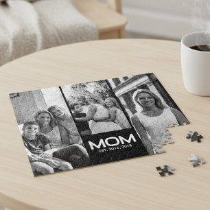 Mom Established 太字ブラック 3 写真 ジグソーパズル