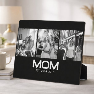 Mom Established 太字ブラック 3 写真 フォトプラーク