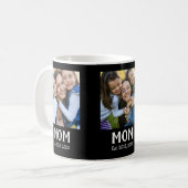 Mom Established 文字体 ブラック 3 枚写真 コーヒーマグカップ (正面左)