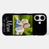 Mom Established 文字 黒 写真ケースメイト Case-Mate iPhoneケース (裏面 (横))