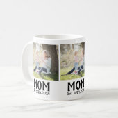 Mom Established 文字 黒 3枚写真入り コーヒーマグ コーヒーマグカップ (正面左)