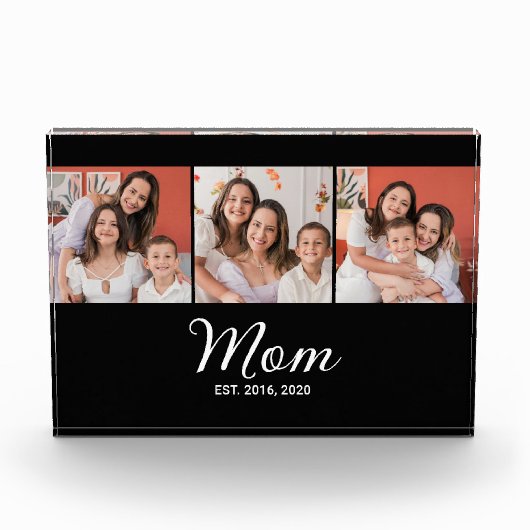 Mom Established 文字 黒 3枚 写真 (正面)