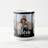 Mom Established 文字 黒 3枚 写真 コーヒーマグカップ (中央)