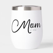Mom Established 新しいママへのギフト サーモス ワイン タンブラー (背面)