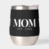 Mom Established 新しいママへのギフト 白いタイポグラフィ (左面)