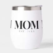 Mom Established 新しいママへのギフト 黒いタイポグラフィ (左面)