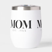 Mom Established 新しいママへのギフト 黒いタイポグラフィ (正面)