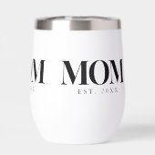 Mom Established 新しいママへのギフト 黒いタイポグラフィ (背面)
