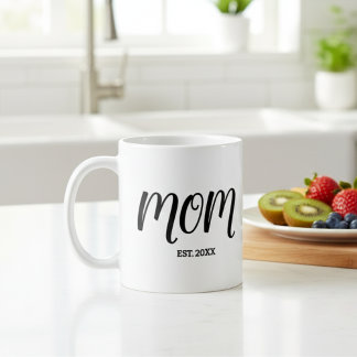 Mom Established 新米ママギフト コーヒーマグカップ