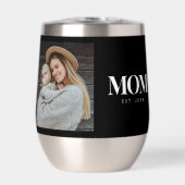 Mom Established 白色タイポグラフィー写真ギフト (正面)