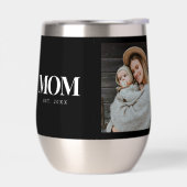 Mom Established 白色タイポグラフィー写真ギフト (左面)