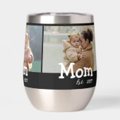 Mom Established 遊び心あふれる太字テキスト 3 写真 ブラック (背面)