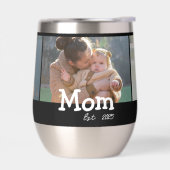 Mom Established 遊び心あふれる太字テキスト 3 写真 ブラック (左面)