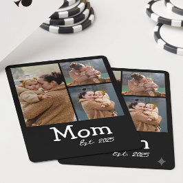 Mom Established 遊び心ある太字テキスト 3 写真 ブラック トランプ