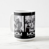 Mom Established 黒 3 写真 コーヒーマグカップ (正面左)
