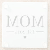 Mom Established 2025 ガラスコースター (裏面)