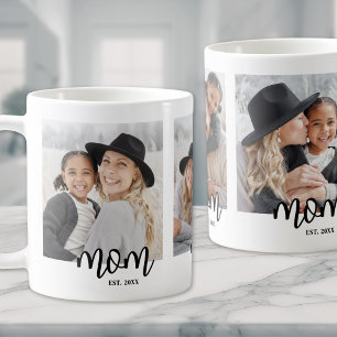 Mom Established 3枚フォトコラージュ コーヒーマグカップ